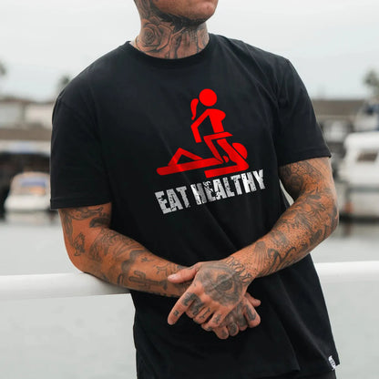 Eat Healthy Printed Men's T-Shirt