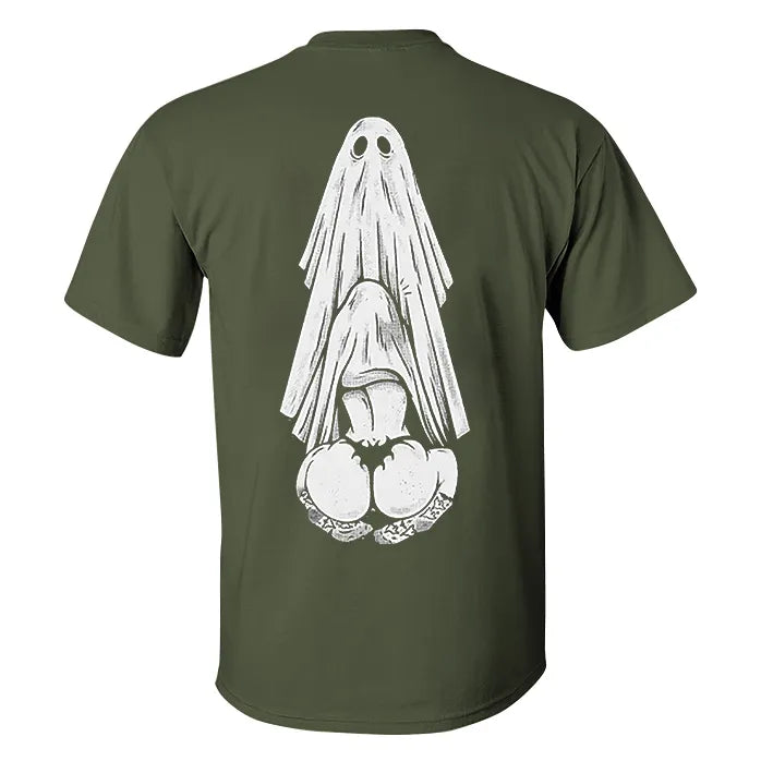 Oral Sex with Ghost Dirty Love Casual Black Print T-shirt
