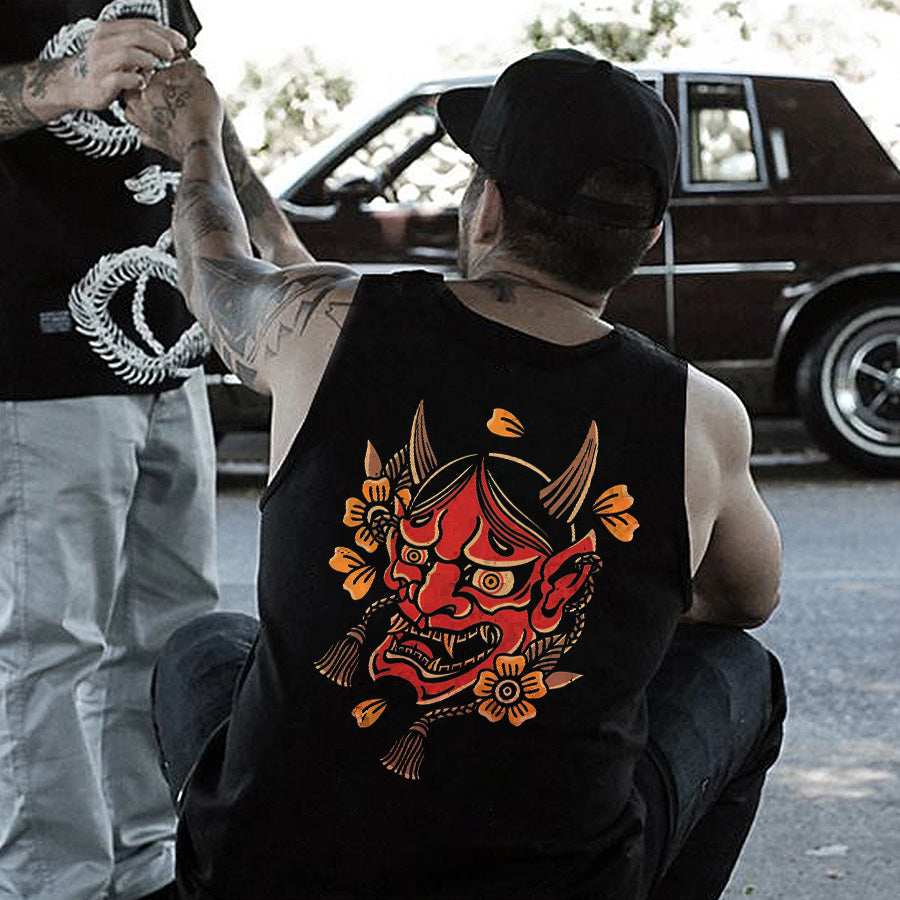 Demon Mask Print Men's Vest
