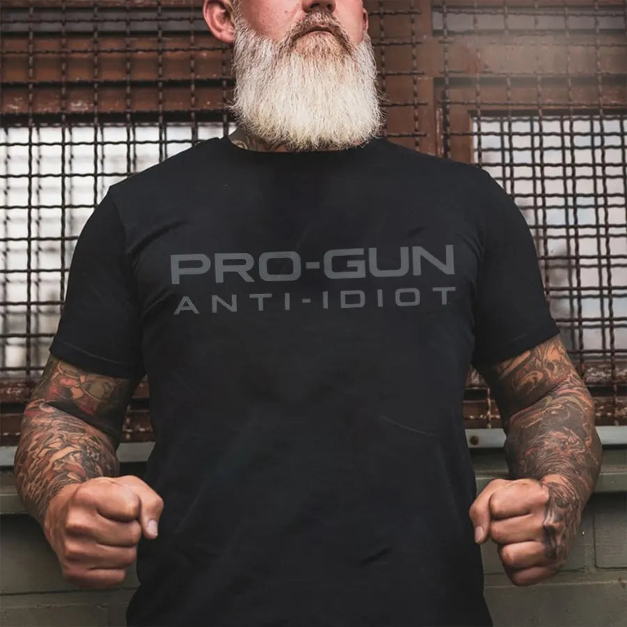 Pro-Gun Anti-Idiot Printed Men's T-Shirt