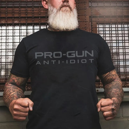 Pro-Gun Anti-Idiot Printed Men's T-Shirt