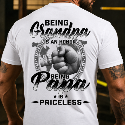 Being Grandpa Is An Honor Being Papa Is Priceless Funny Family T-shirt