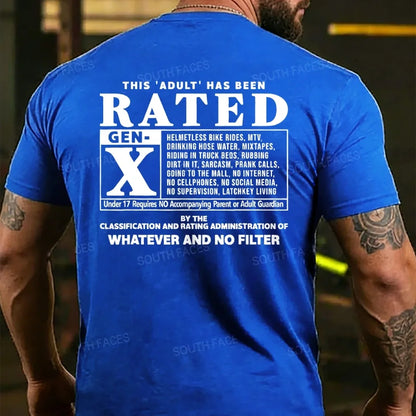 This Adult Has Been Rated Gen-X  T-shirts