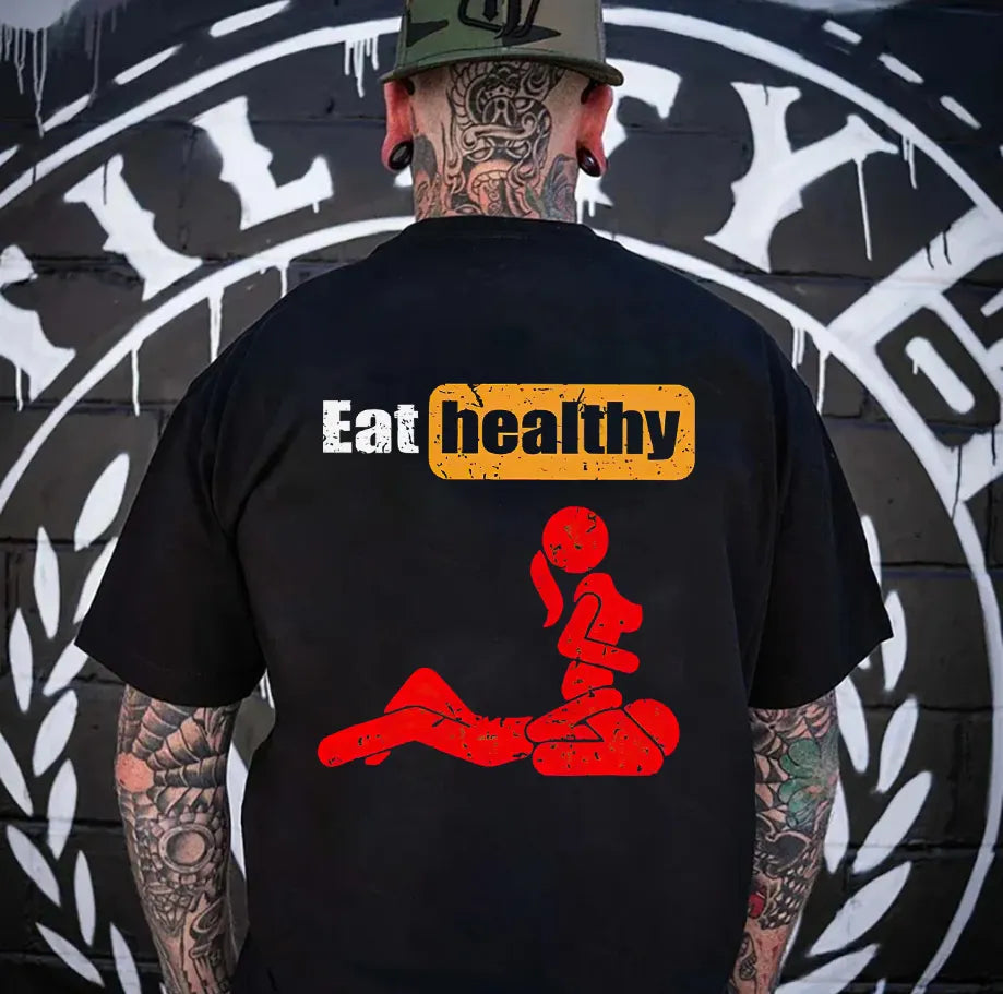Eat Healthy Printed Men's T-shirt