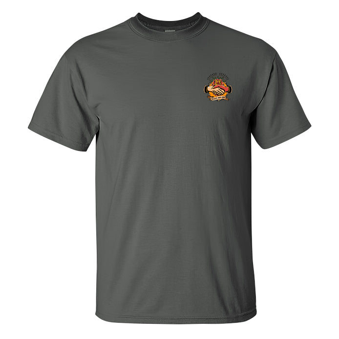 Trust No One Handshake Print Short-sleeved T-shirt