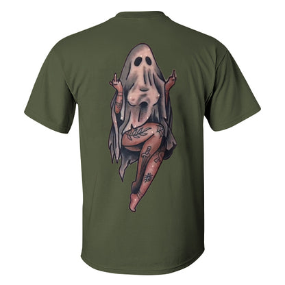 Naughty Sexy Naked Lady Ghost Print Men's T-shirt