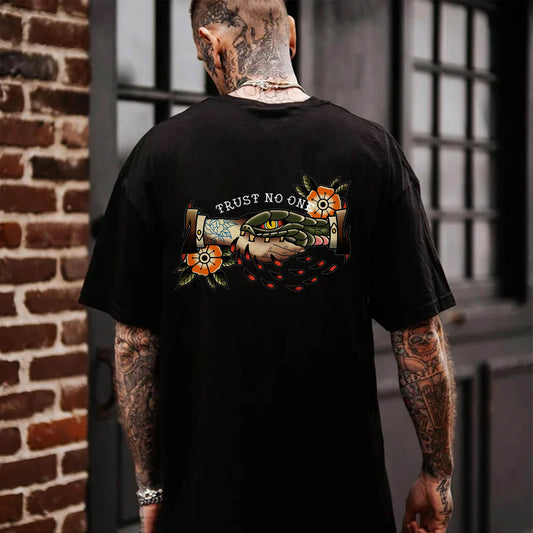 Trust No One Snake Printed Men's T-shirt