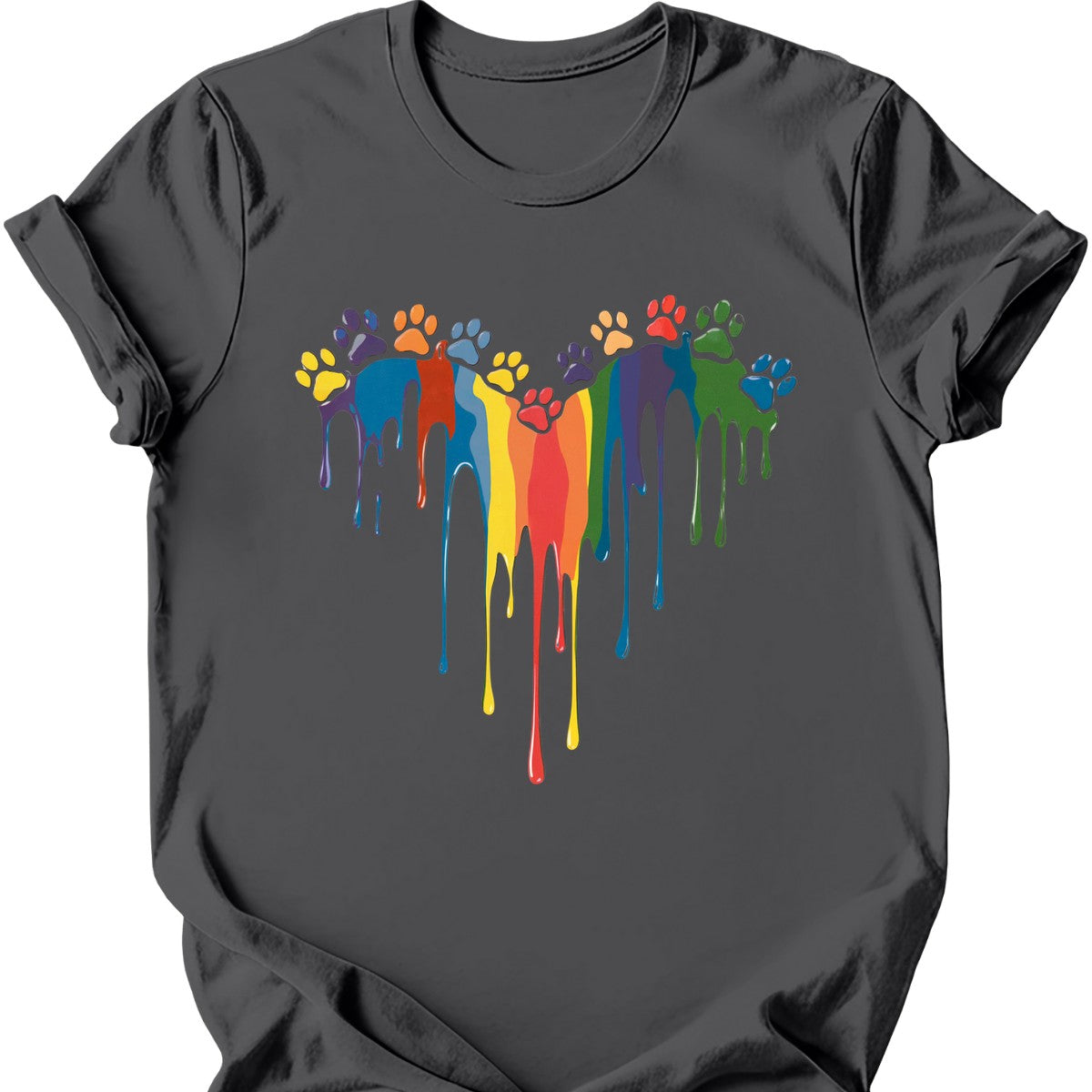 Paint Drip Paw Heart T-Shirt Secondary image