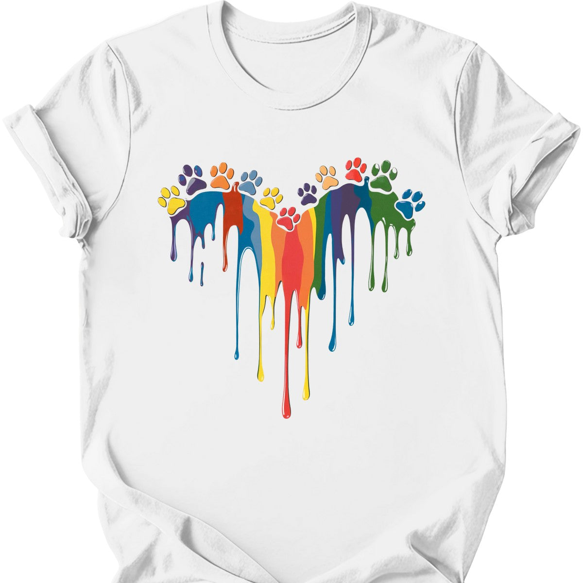 Paint Drip Paw Heart T-Shirt Main image