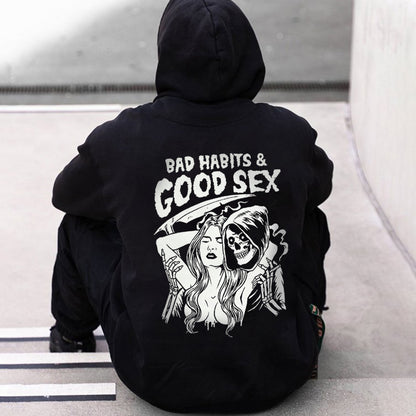 Bad Habits & Good Sex Printed Men's Hoodie