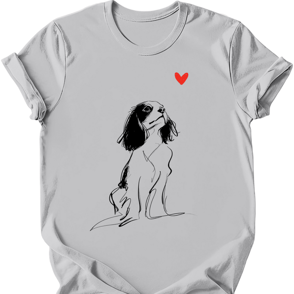 Cavalier King Charles Spaniel - Sketch Dog T-Shirt