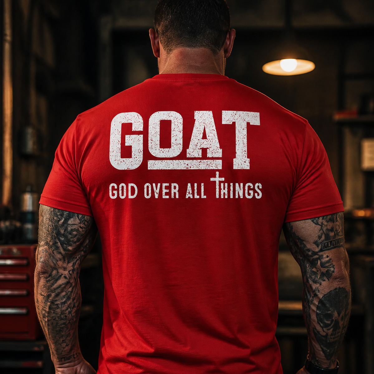 GOAT God Over All Things Christian Graphic T-Shirt