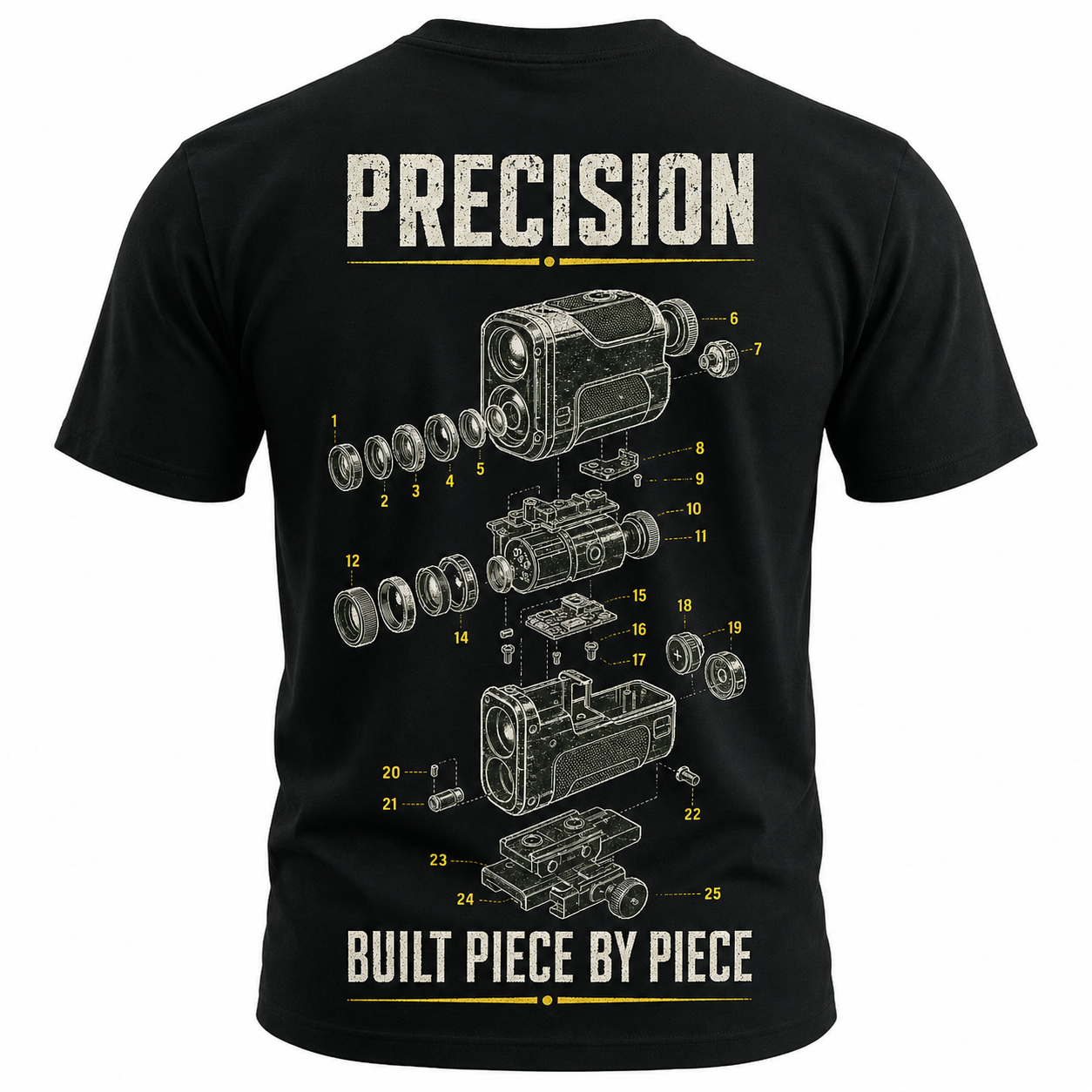 Precision Built Piece by Piece Mechanical Diagram Men's T-Shirt