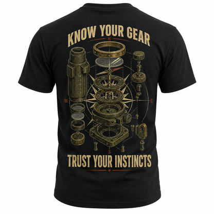 Know Your Gear Trust Your Instincts Compass Men's T-Shirt