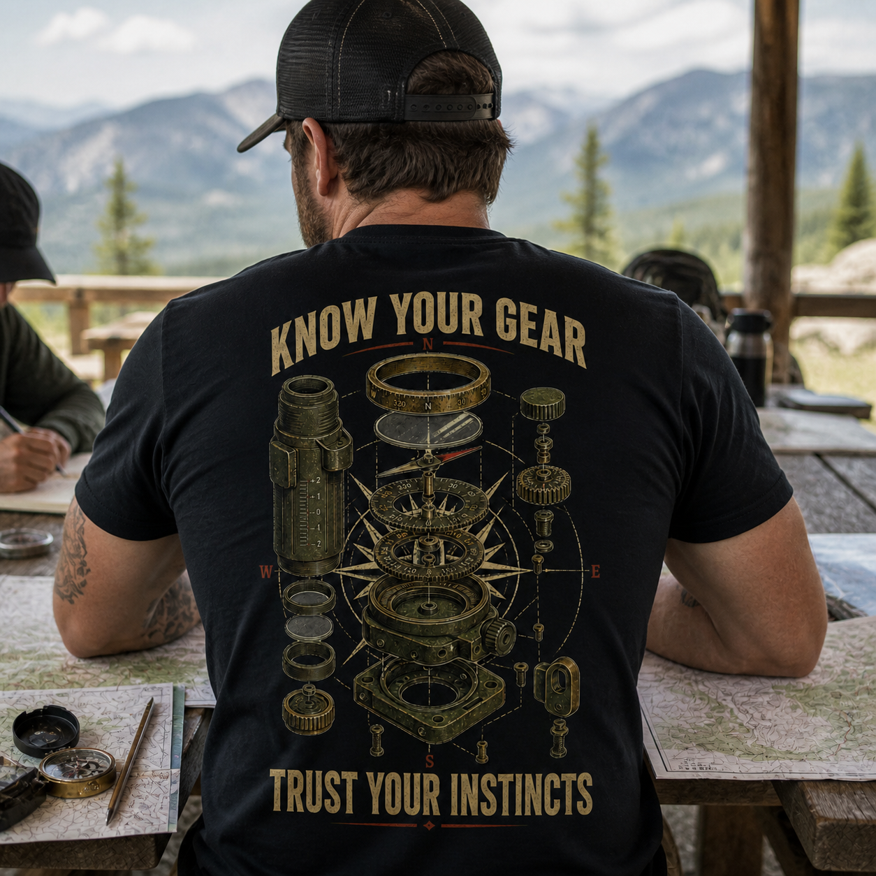 Know Your Gear Trust Your Instincts Compass Men's T-Shirt