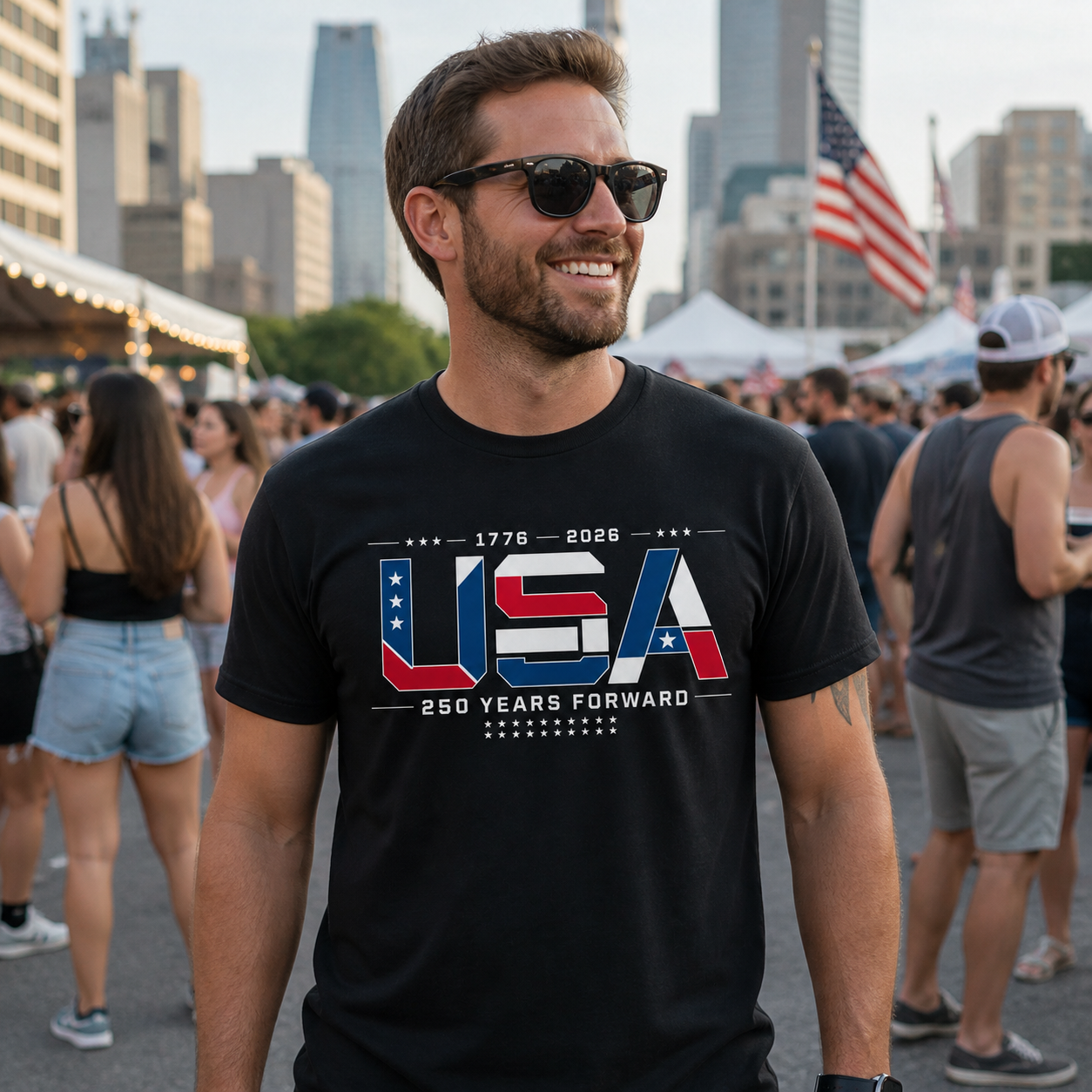 USA 250 Years Forward Men's Graphic T-Shirt