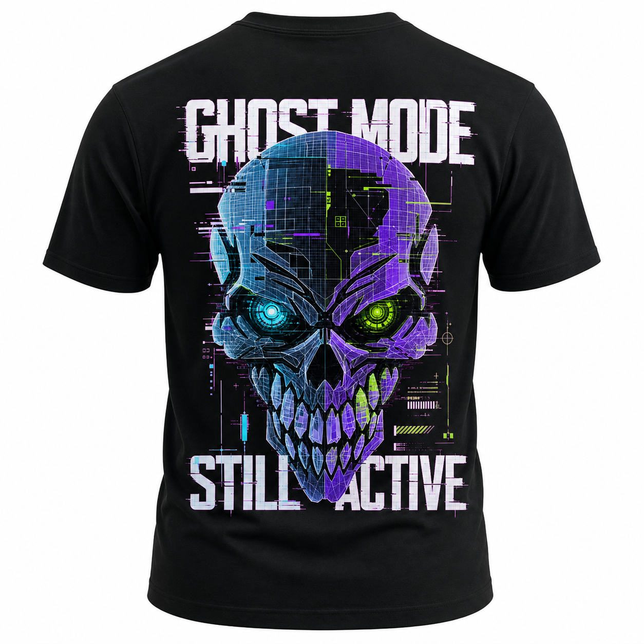 Ghost Mode Still Active Cyber Skull Men's T-Shirt