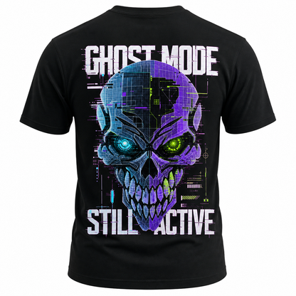 Ghost Mode Still Active Cyber Skull Men's T-Shirt