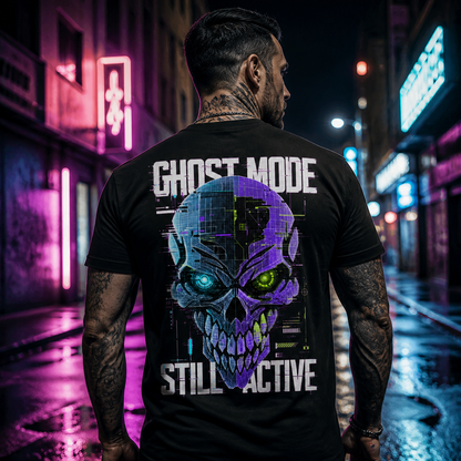 Ghost Mode Still Active Cyber Skull Men's T-Shirt