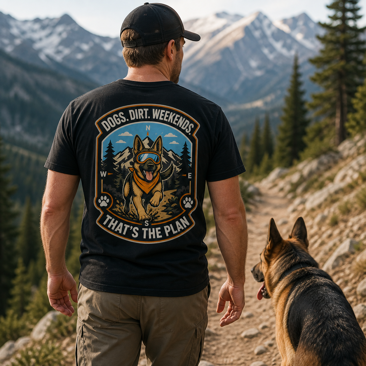 Dogs Dirt Weekends That's the Plan Adventure Men's T-Shirt