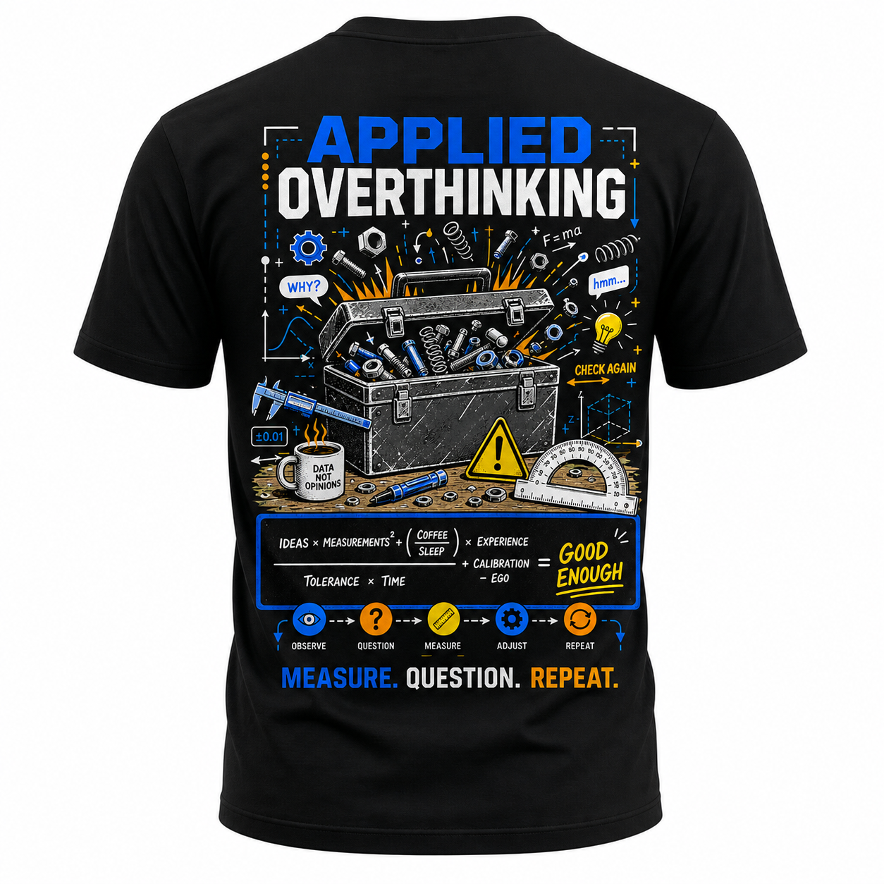 Applied Overthinking Measure Question Repeat Mechanic Men's T-Shirt