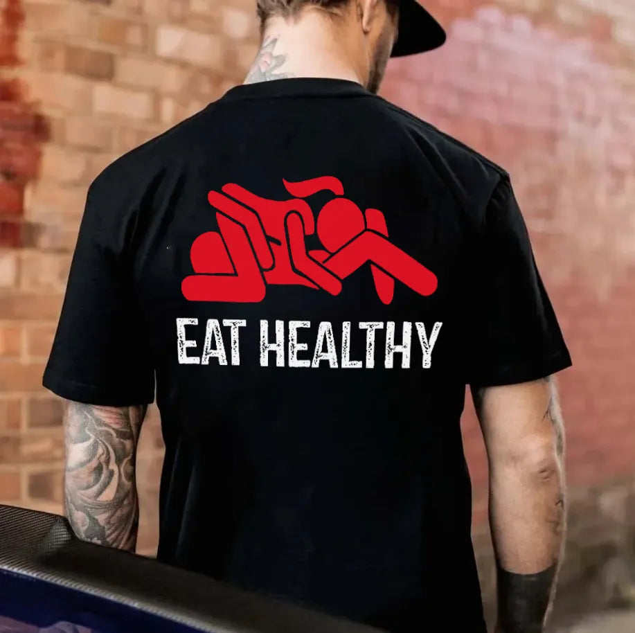 Eat Healthy Printed Men's T-shirt