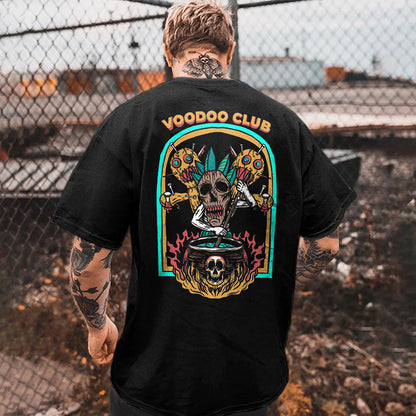 Voodoo Club Skull Printed Men's T-shirt