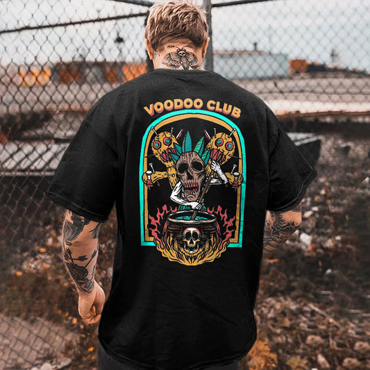 Voodoo Club Skull Printed Men's T-shirt