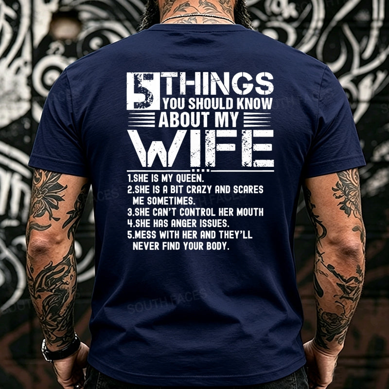 5 Things You Should Know About My Wife Back T-Shirts