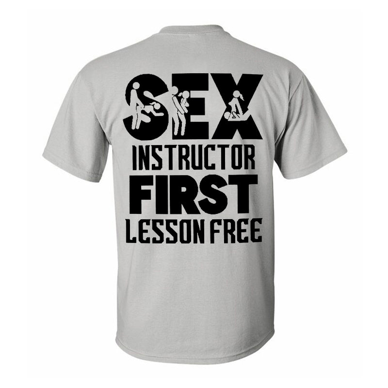 Sex Instructor First Lesson Free Printed Men's T-shirt