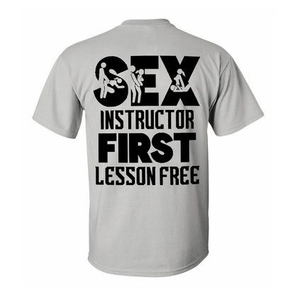 Sex Instructor First Lesson Free Printed Men's T-shirt