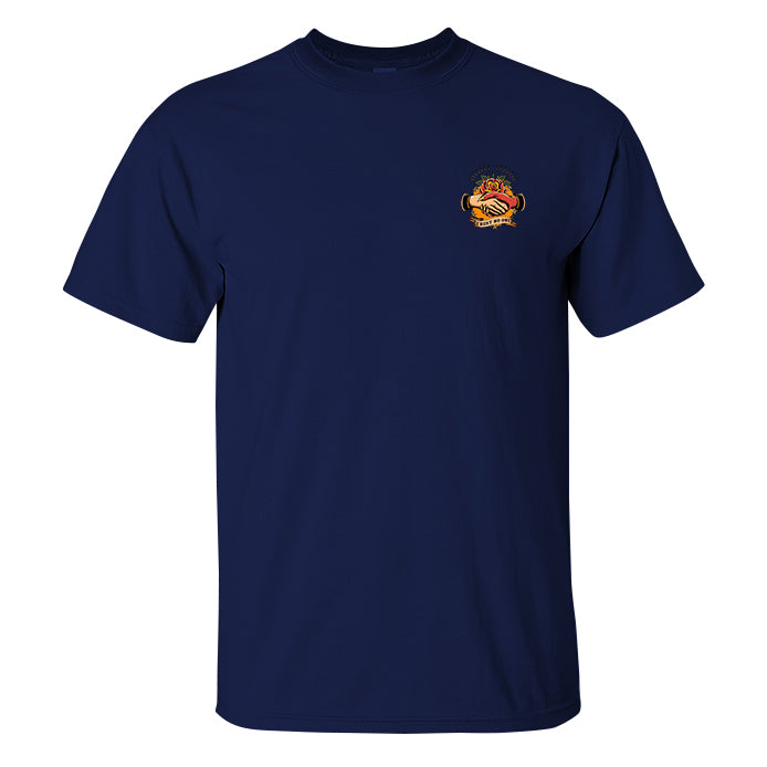 Trust No One Handshake Print Short-sleeved T-shirt