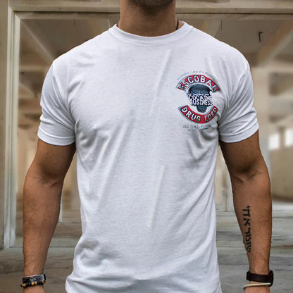 Escobar cocaine drug lord portrait printed fitness T-shirt
