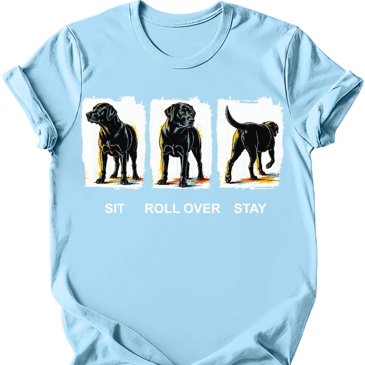 Black Labrador - Sit Roll Over Stay T-Shirt