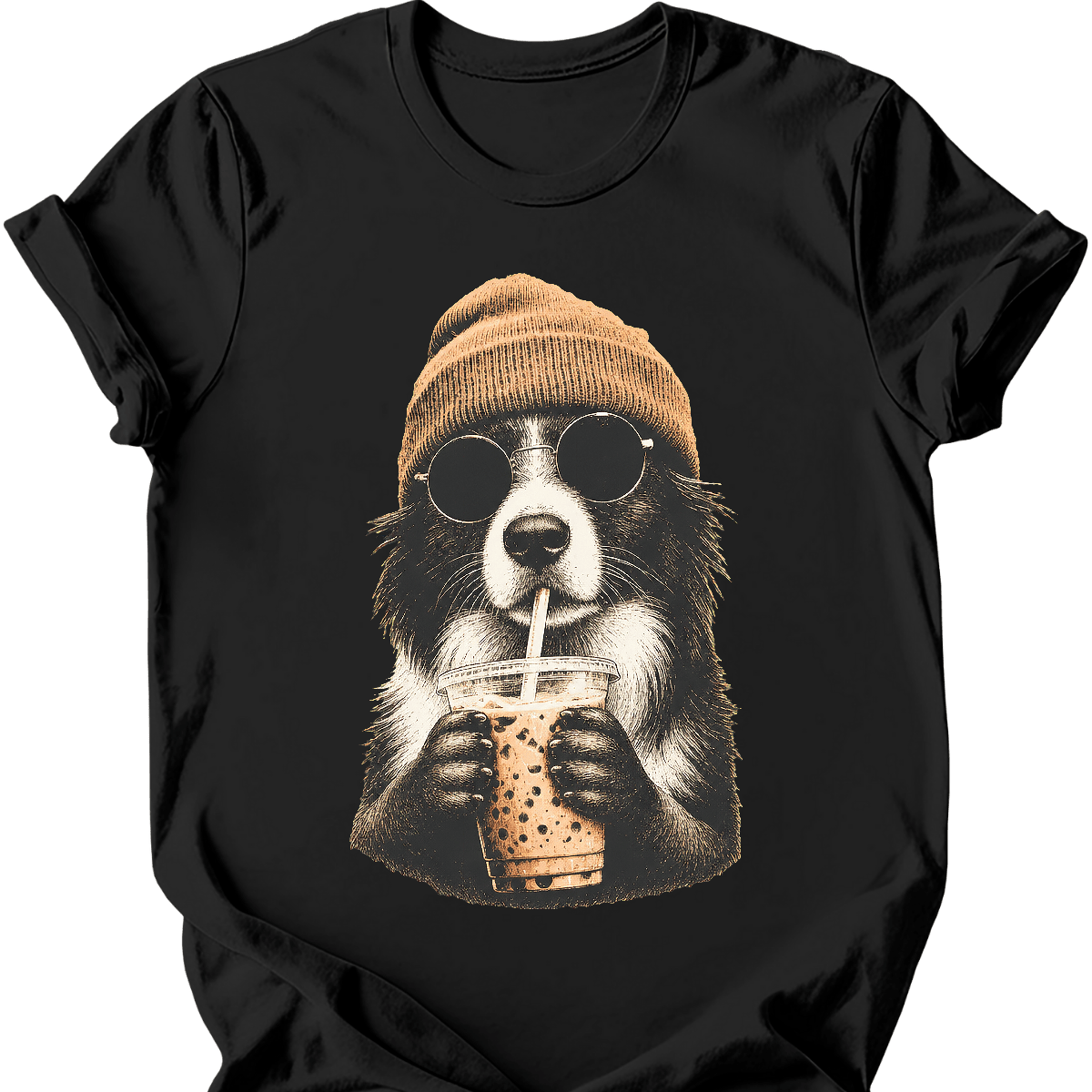 Border Collie - Hipster Dog T-Shirt Main image