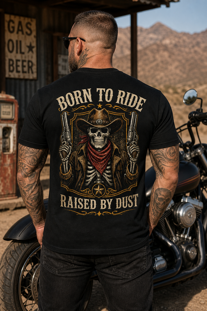 Born To Ride Western Skeleton Graphic T-Shirt