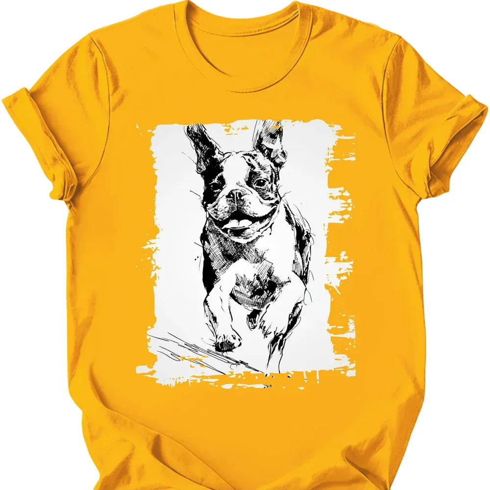 Boston Terrier - Running Dog T-Shirt