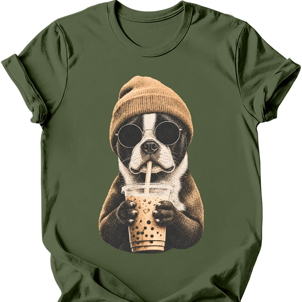 Boston Terrier - Hipster Dog T-Shirt