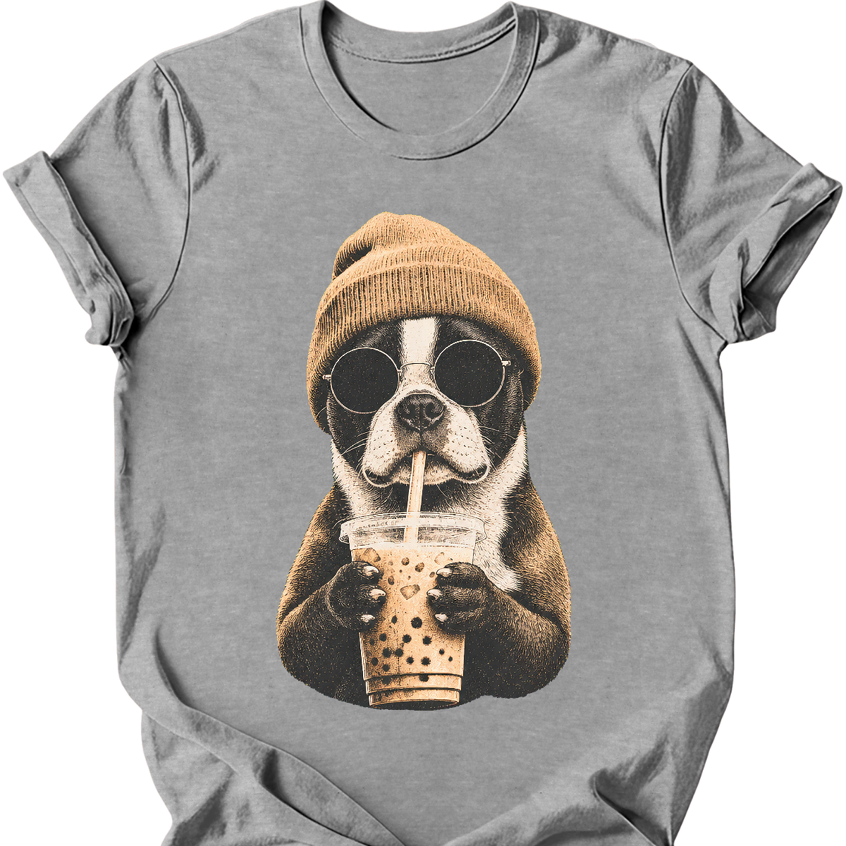 Boston Terrier - Hipster Dog T-Shirt