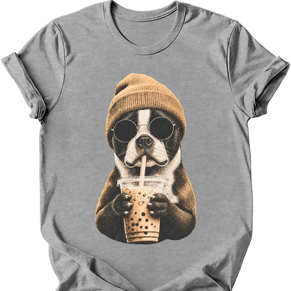 Boston Terrier - Hipster Dog T-Shirt