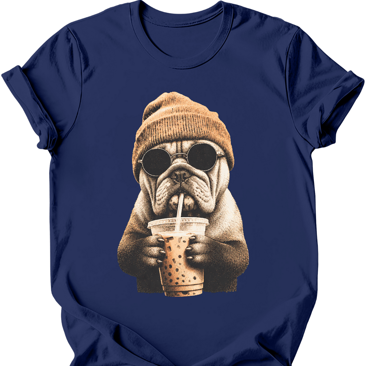 Bulldog - Hipster Dog T-Shirt Main image