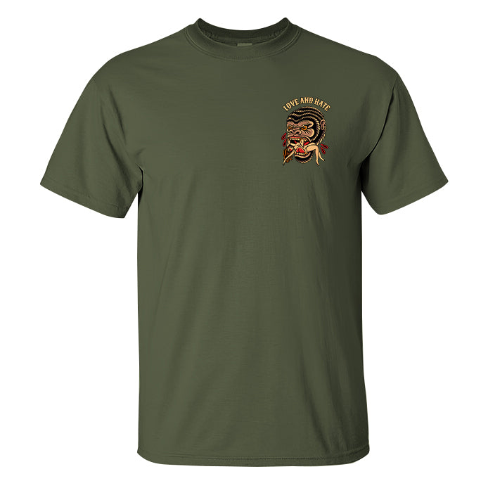 Love And Hate Orangutan Print T-shirt
