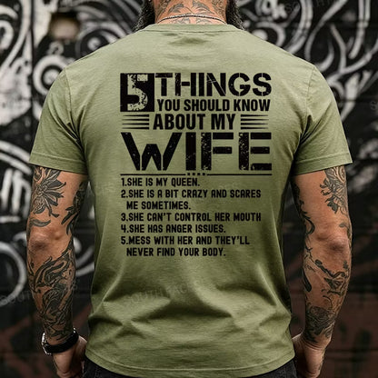 5 Things You Should Know About My Wife Back T-Shirts