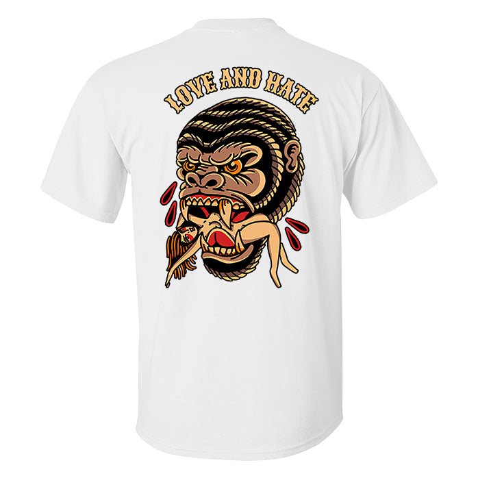 Love And Hate Orangutan Print T-shirt