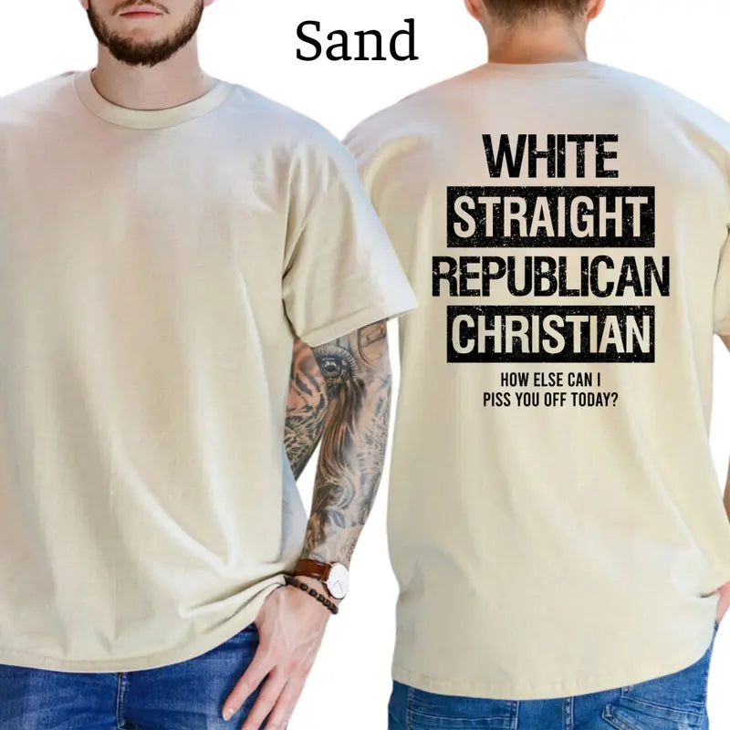 White Straight Republican Christian Graphic T-Shirt