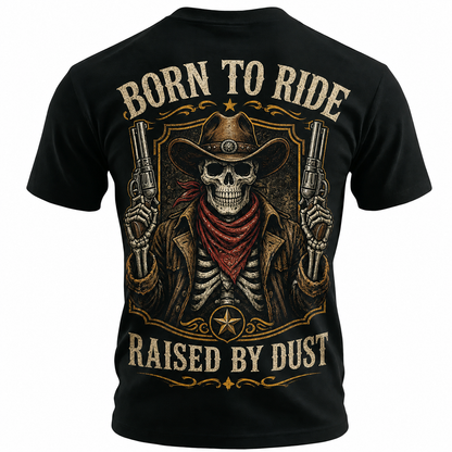 Born To Ride Western Skeleton Graphic T-Shirt