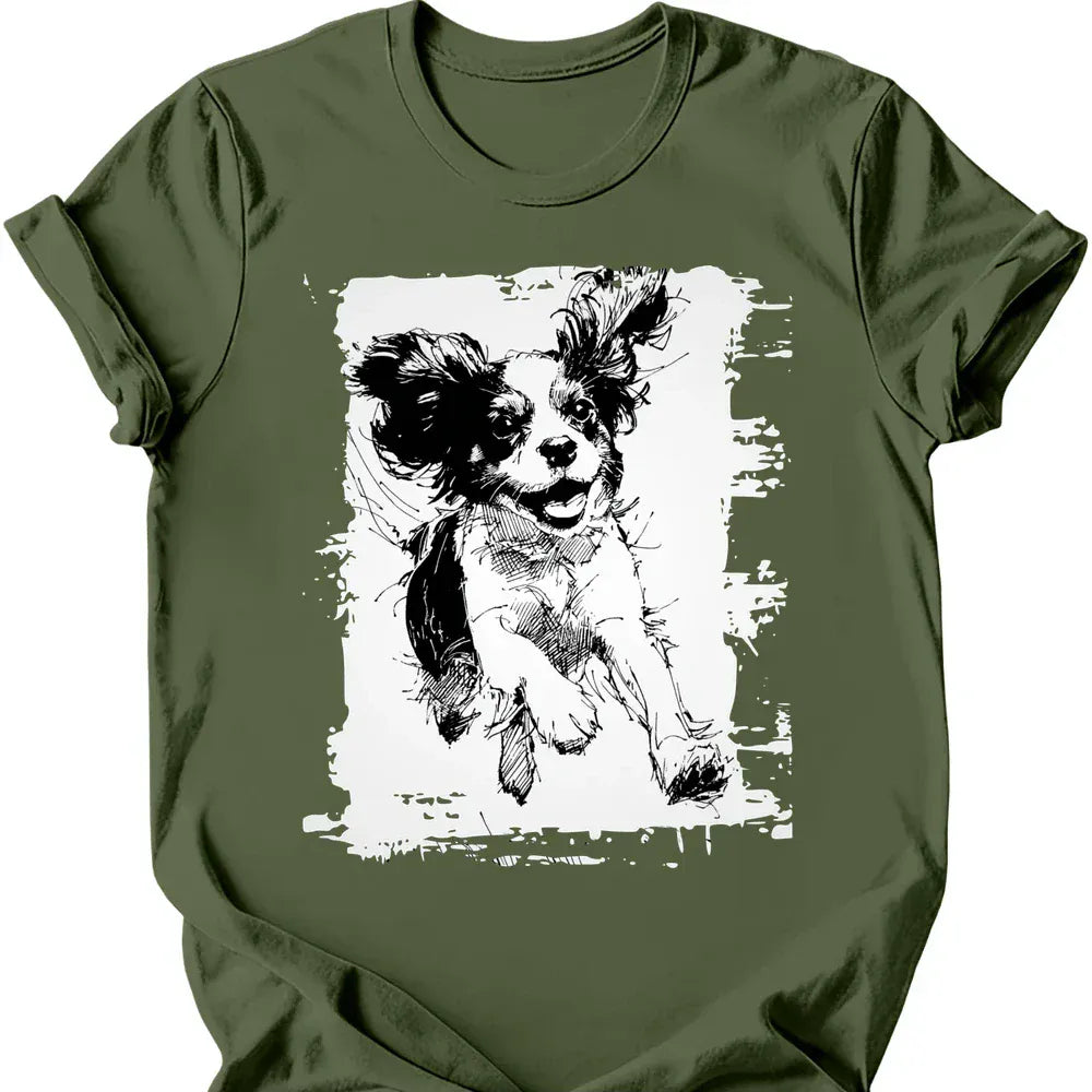 Cavalier King Charles Spaniel - Running Dog T-Shirt