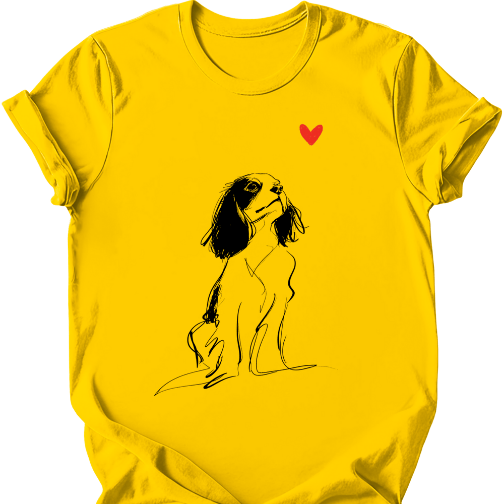 Cavalier King Charles Spaniel - Sketch Dog T-Shirt