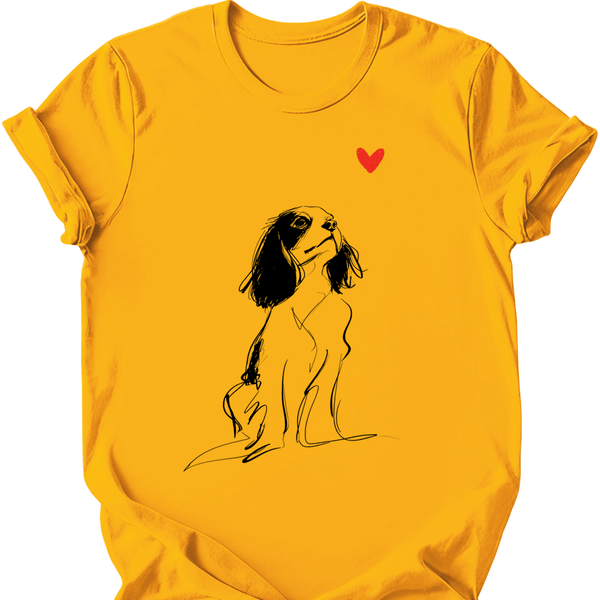 Cavalier King Charles Spaniel - Sketch Dog T-Shirt