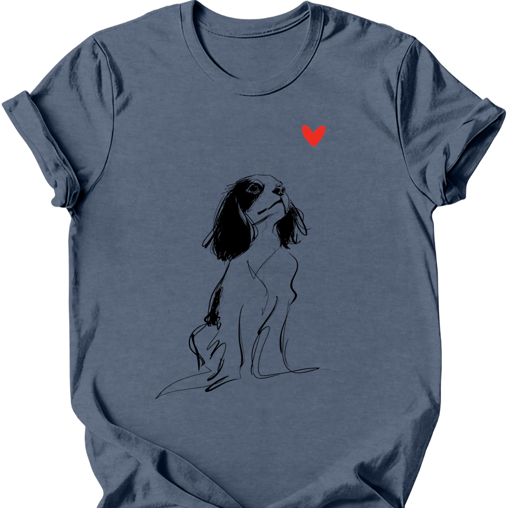 Cavalier King Charles Spaniel - Sketch Dog T-Shirt